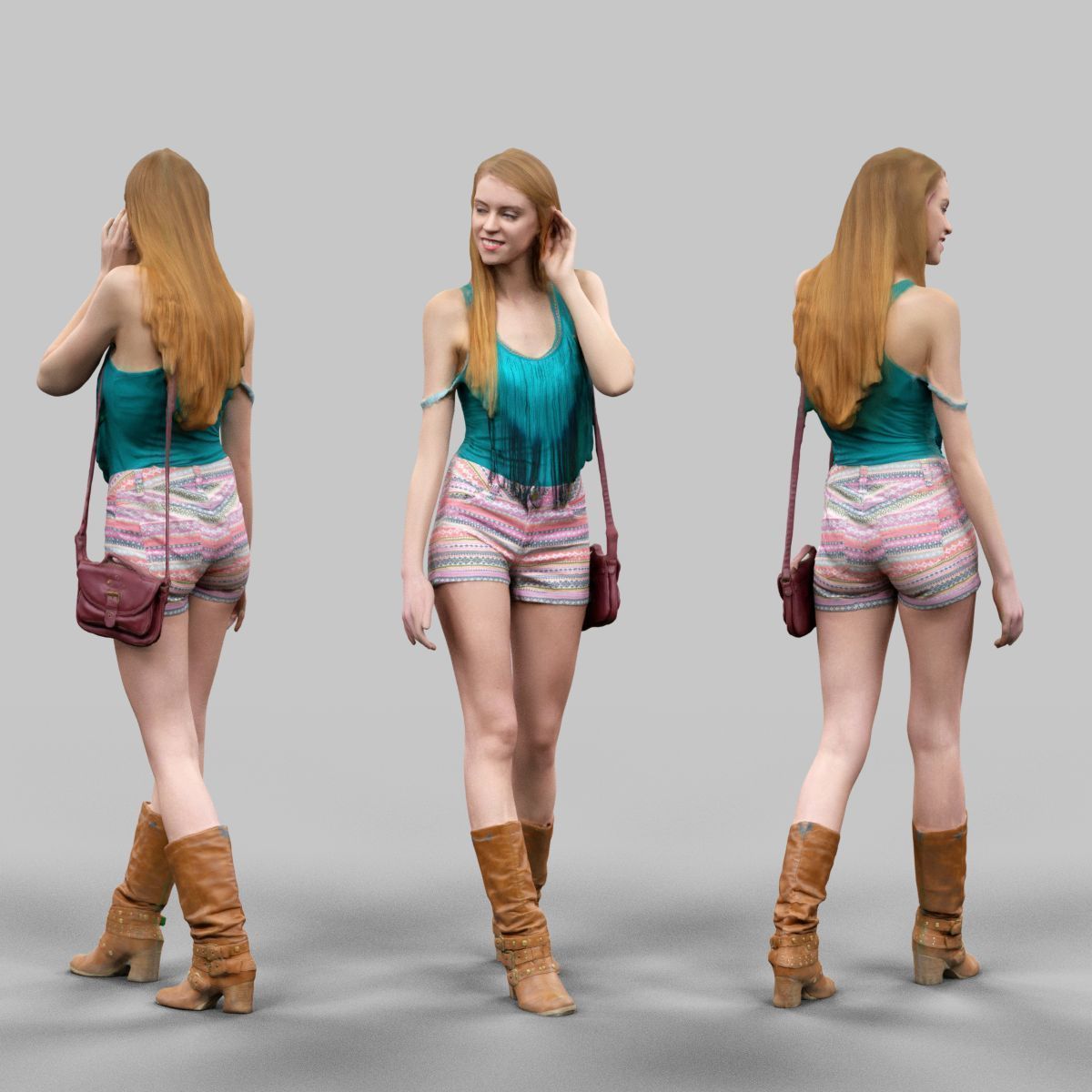72 Scanned Models Female Low-poly 3D model_19