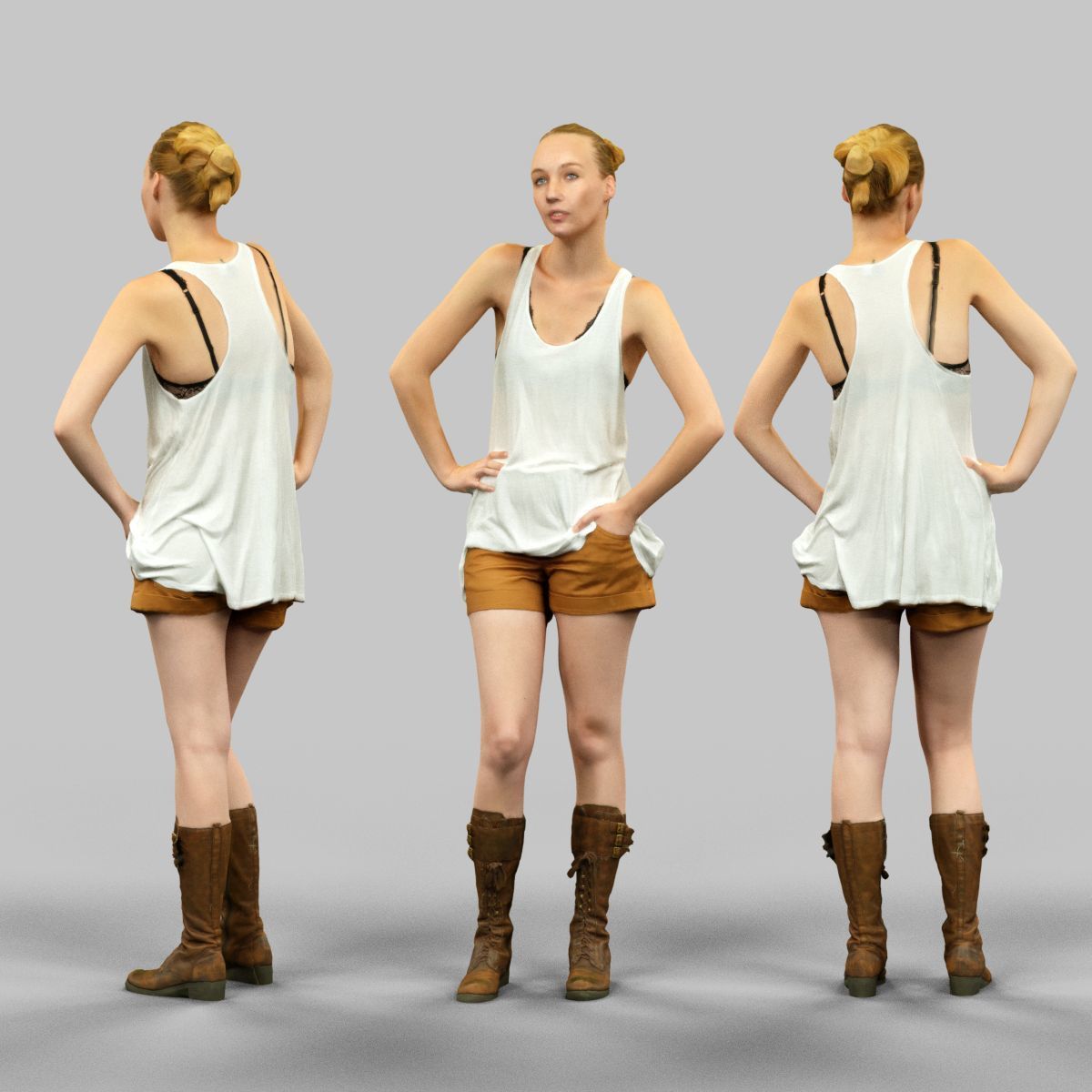 72 Scanned Models Female Low-poly 3D model_9
