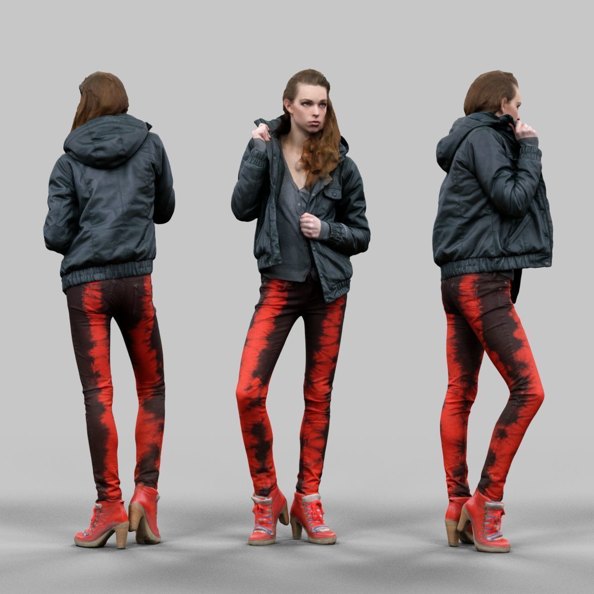 72 Scanned Models Female Low-poly 3D model_61