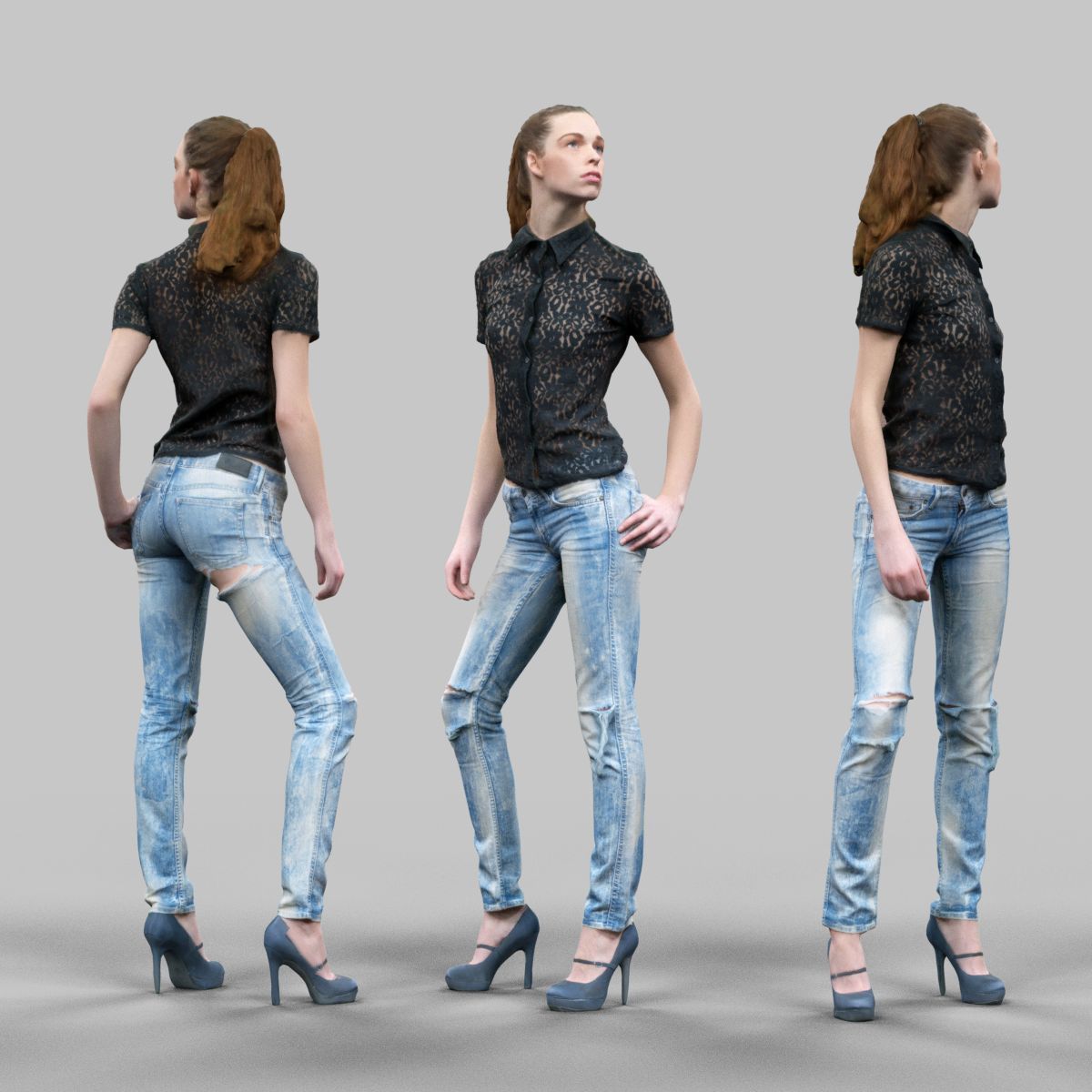 72 Scanned Models Female Low-poly 3D model_54