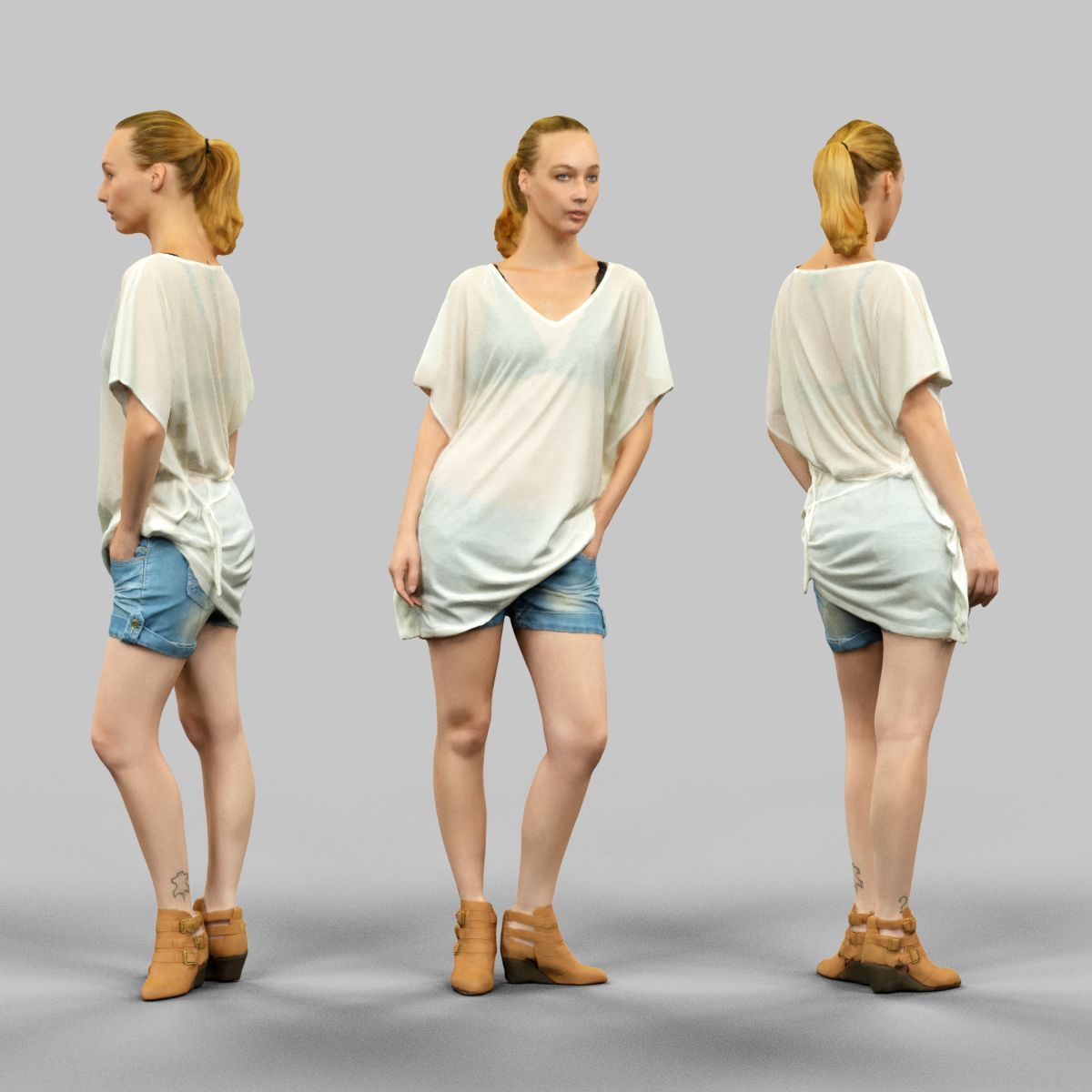 72 Scanned Models Female Low-poly 3D model_17