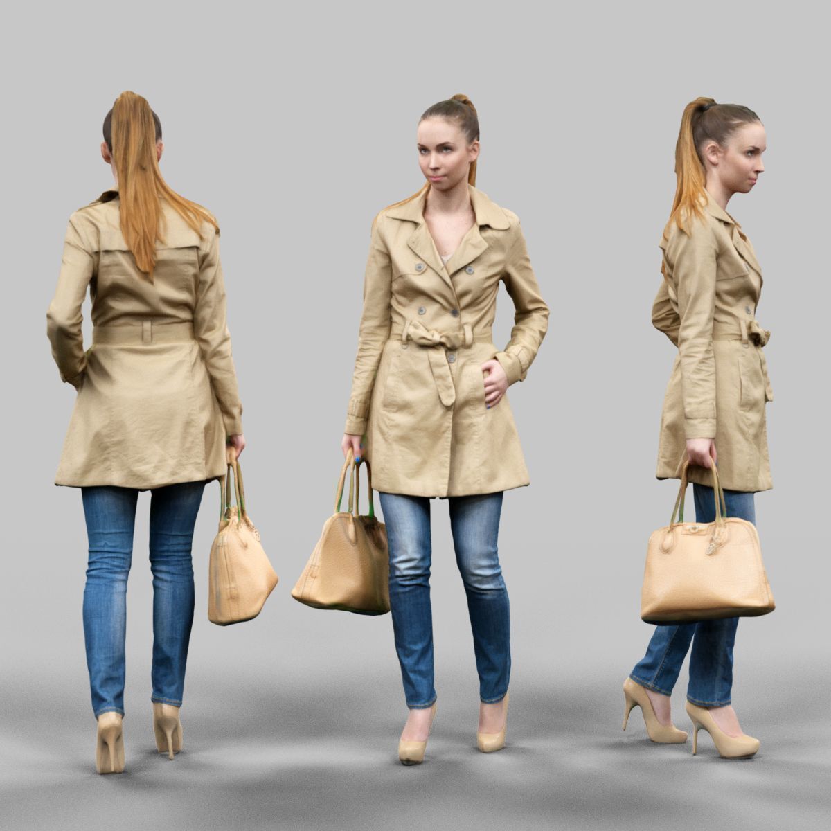 72 Scanned Models Female Low-poly 3D model_47