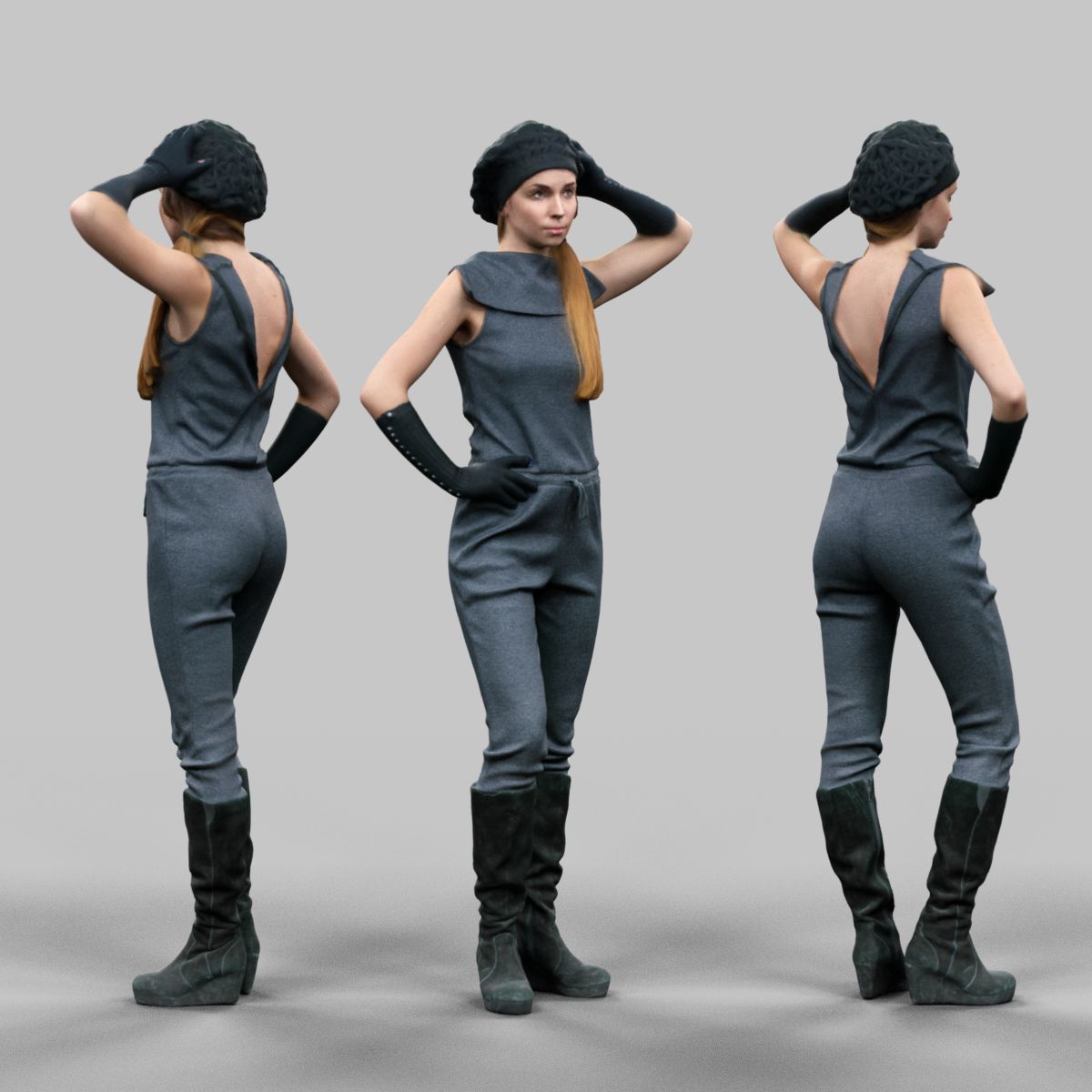 72 Scanned Models Female Low-poly 3D model_45