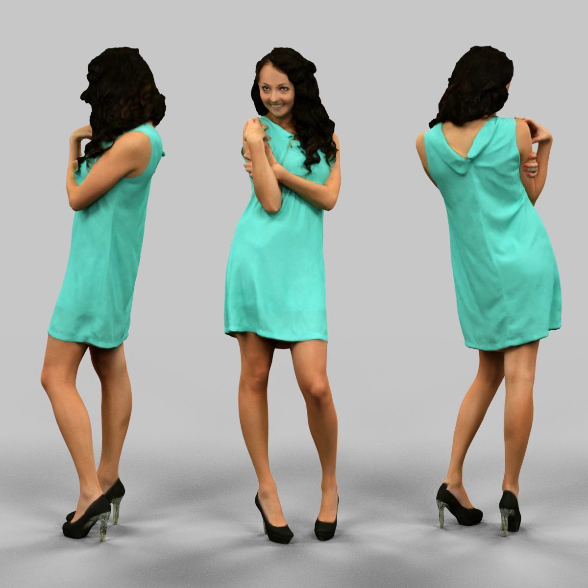 72 Scanned Models Female Low-poly 3D model_38
