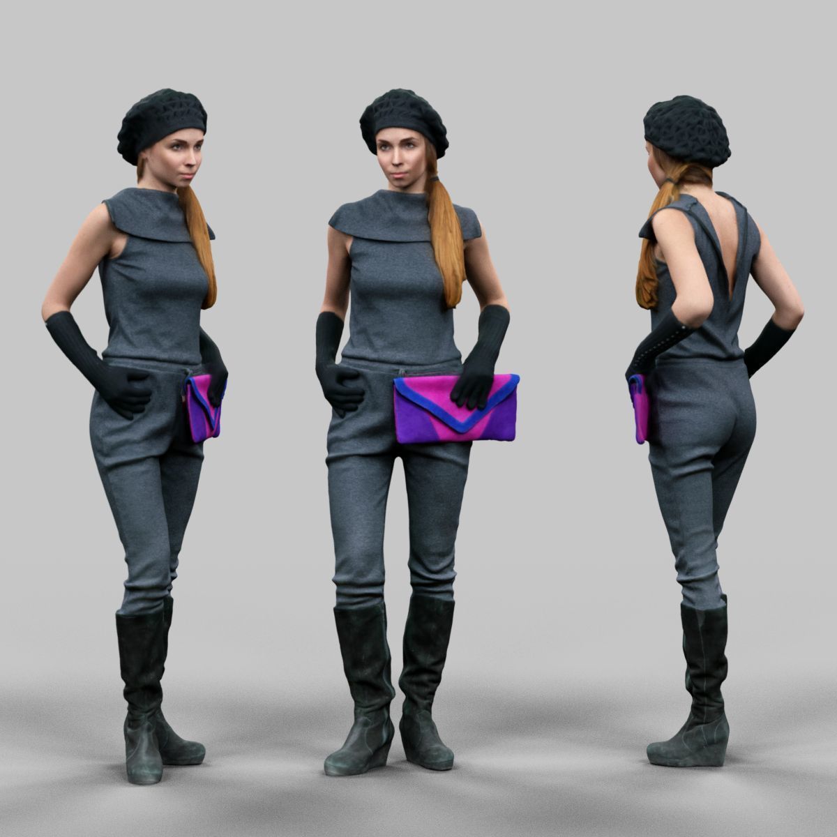 72 Scanned Models Female Low-poly 3D model_44