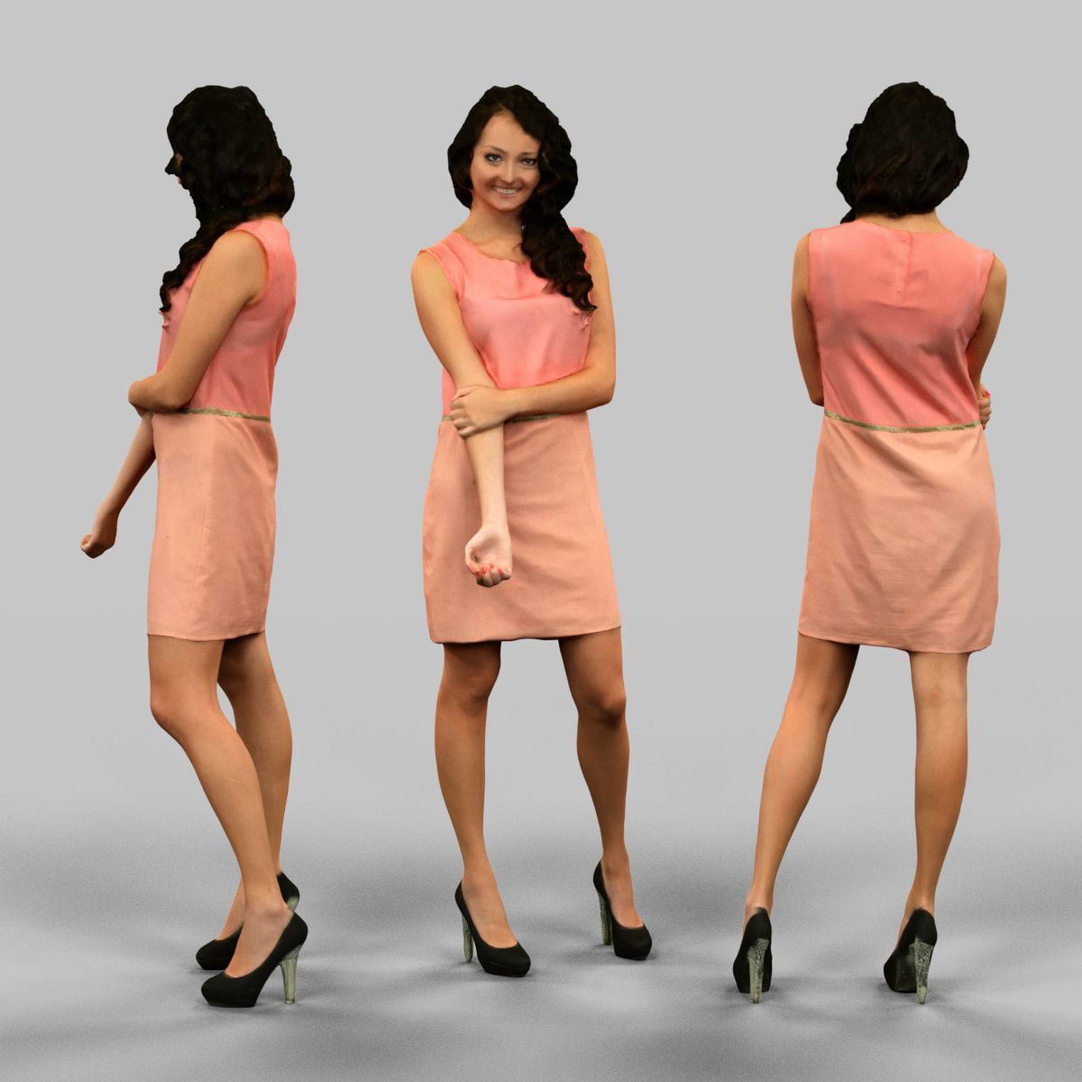72 Scanned Models Female Low-poly 3D model_34