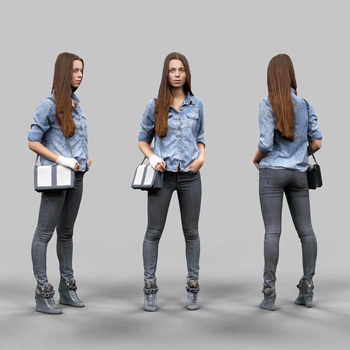 72 Scanned Models Female Low-poly 3D model_11