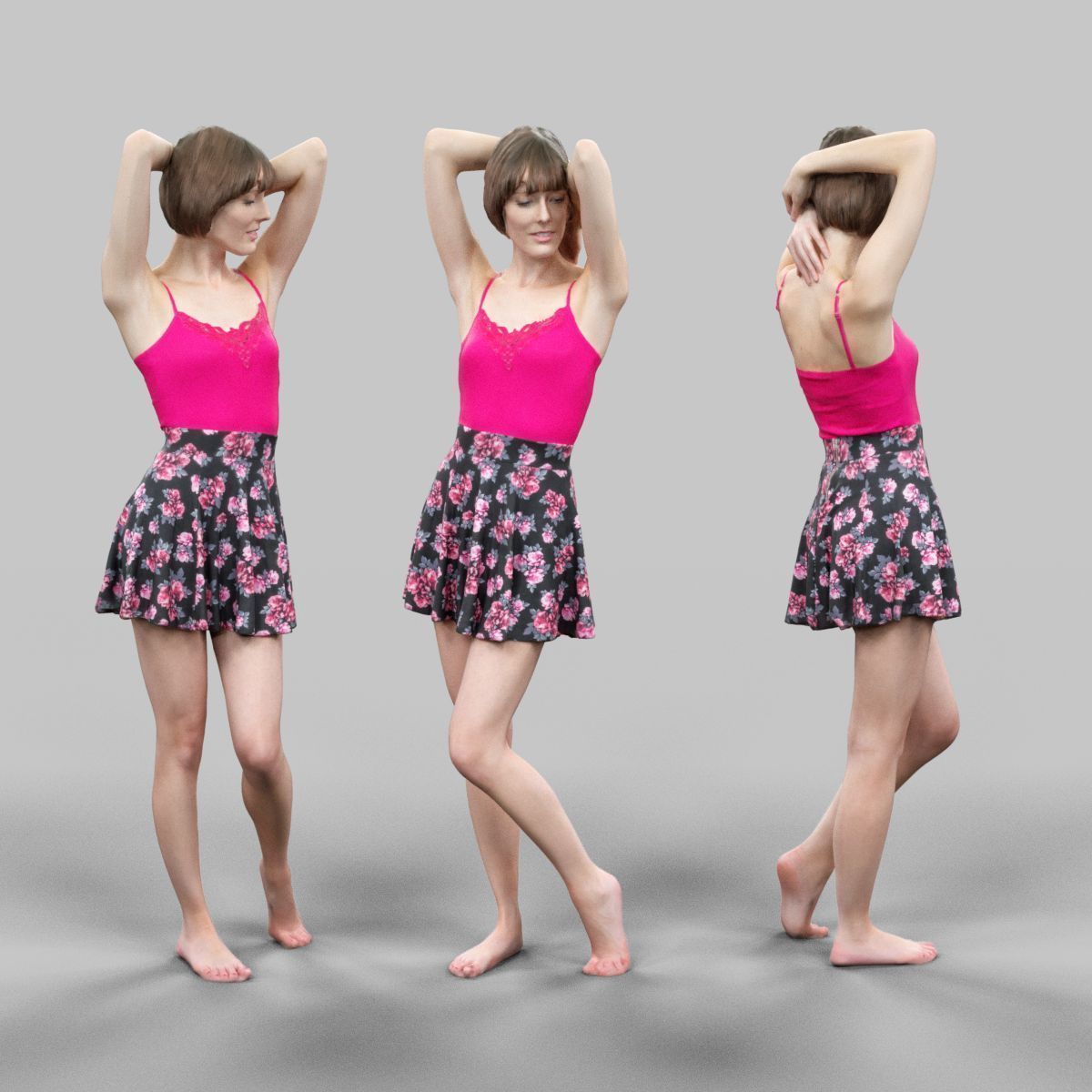 72 Scanned Models Female Low-poly 3D model_2