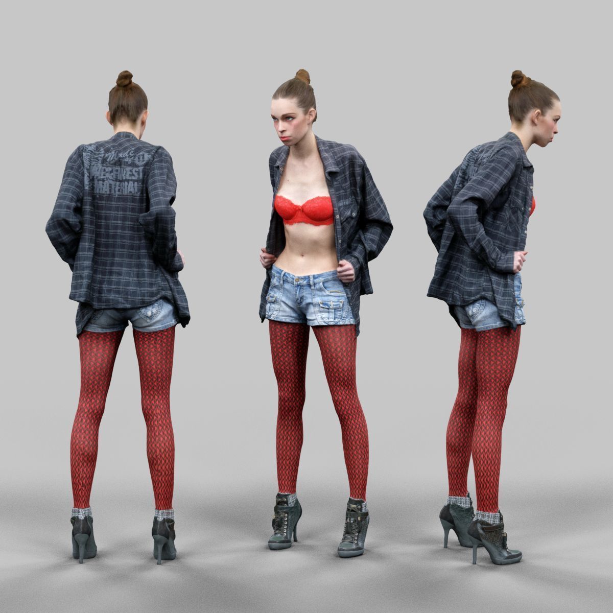 72 Scanned Models Female Low-poly 3D model_6