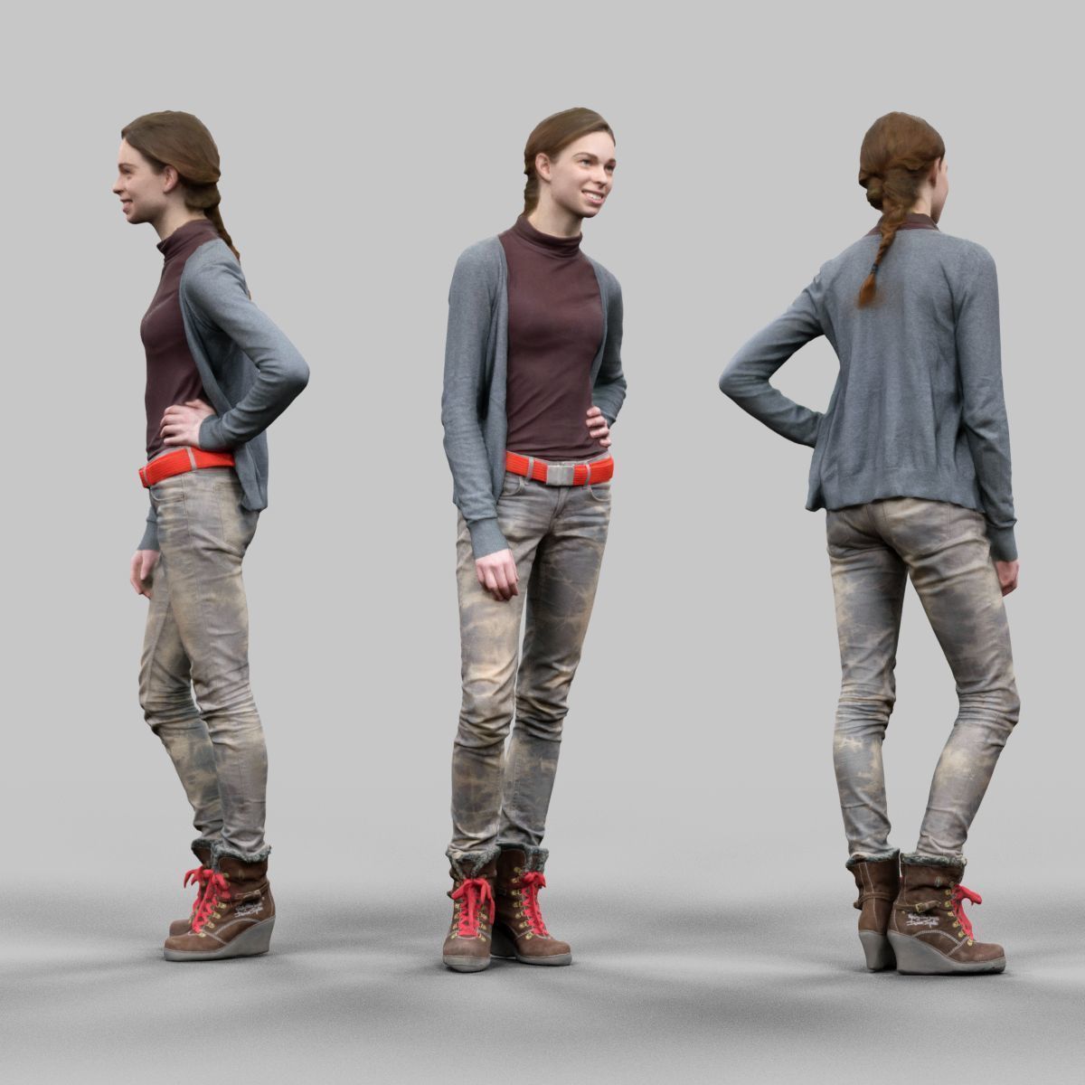 72 Scanned Models Female Low-poly 3D model_15