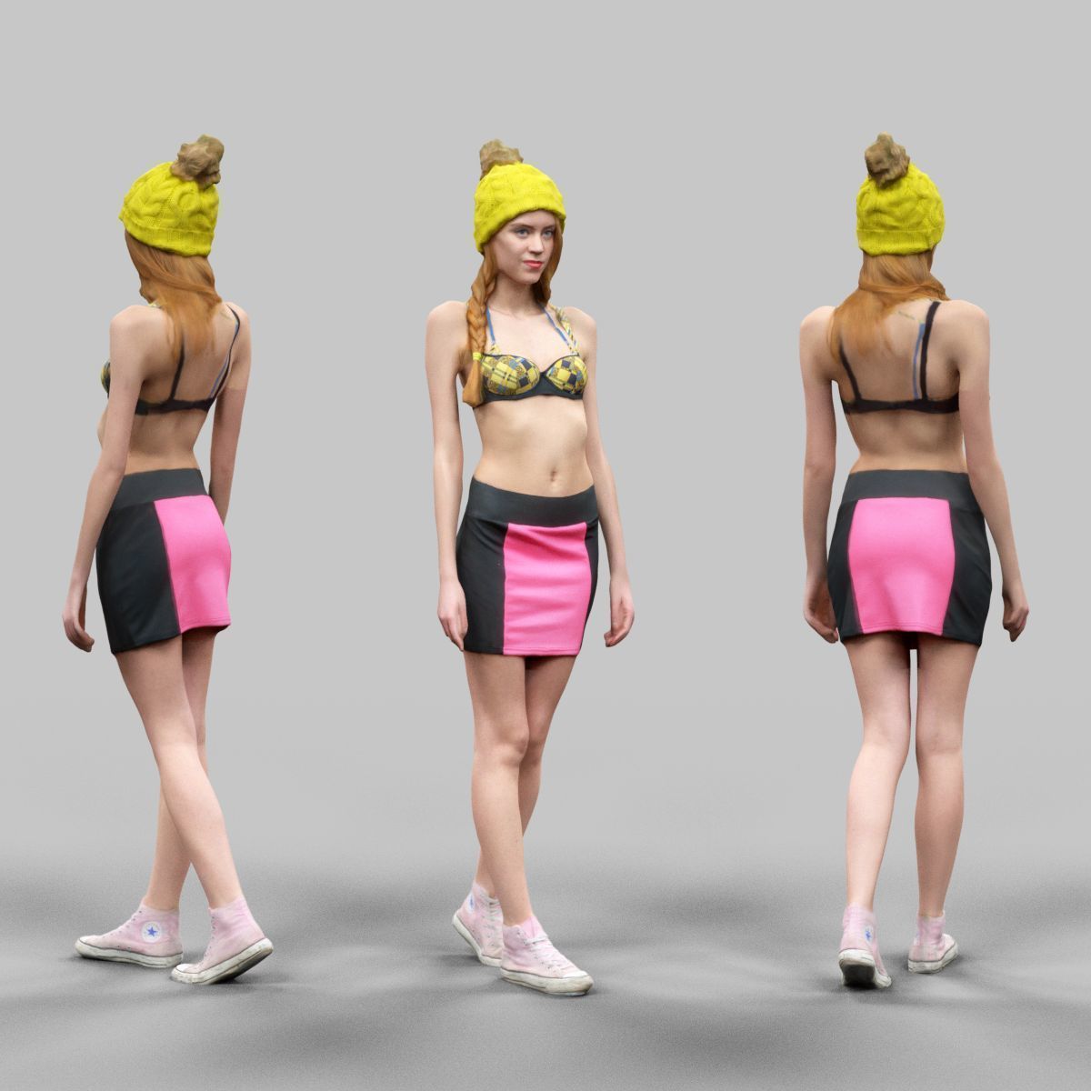 72 Scanned Models Female Low-poly 3D model_23