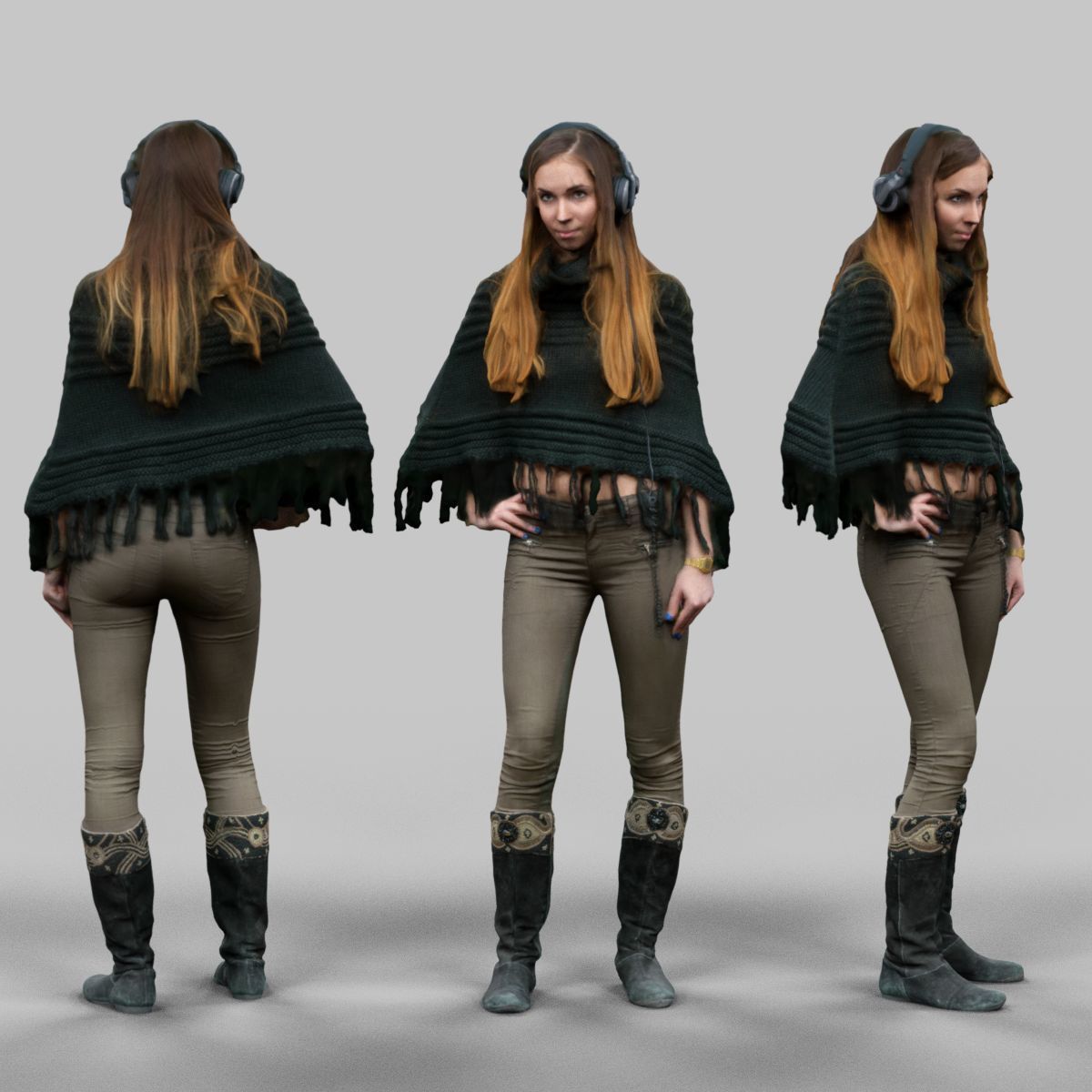 72 Scanned Models Female Low-poly 3D model_1