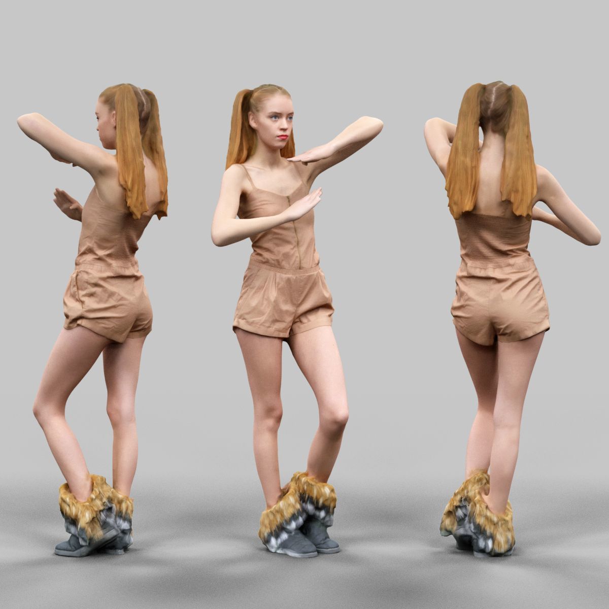 72 Scanned Models Female Low-poly 3D model_3