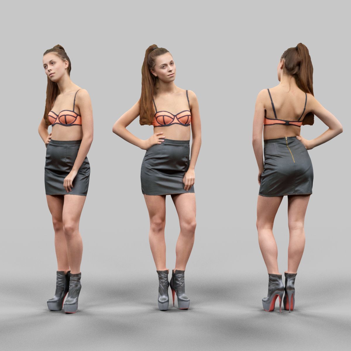 72 Scanned Models Female Low-poly 3D model_42