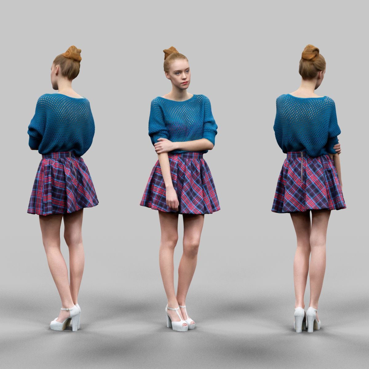 72 Scanned Models Female Low-poly 3D model_37