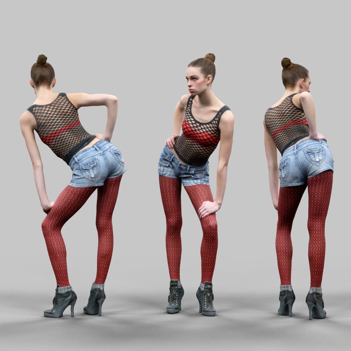 72 Scanned Models Female Low-poly 3D model_60