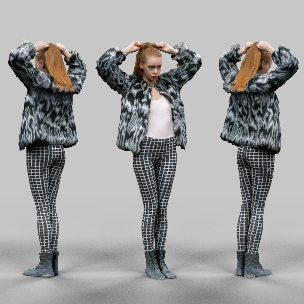 72 Scanned Models Female Low-poly 3D model_35