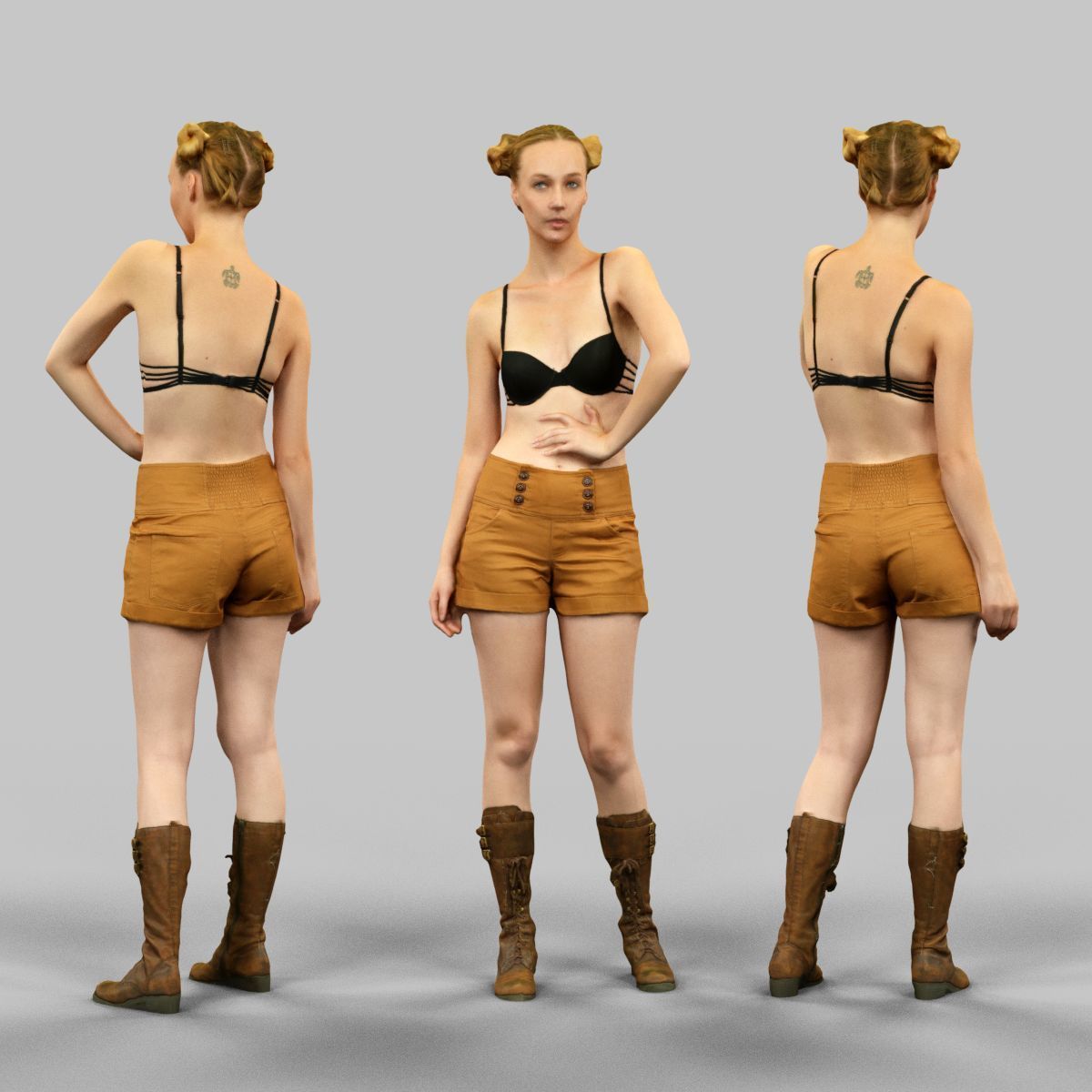 72 Scanned Models Female Low-poly 3D model_30