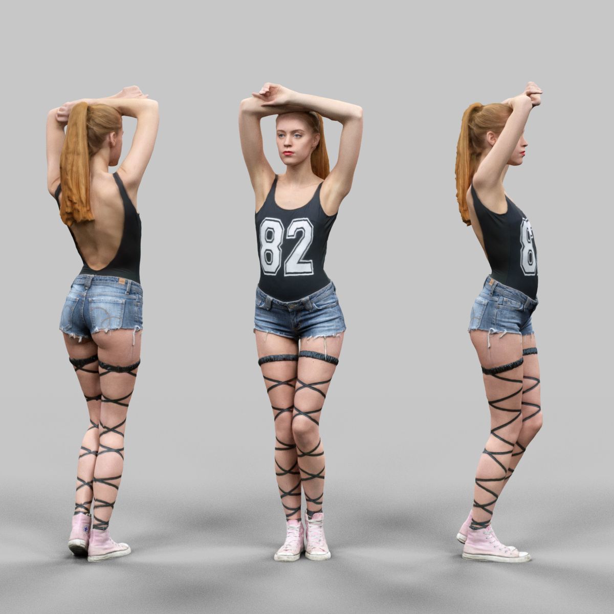 72 Scanned Models Female Low-poly 3D model_25
