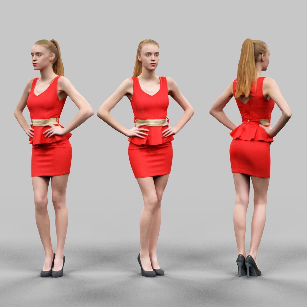 72 Scanned Models Female Low-poly 3D model_24