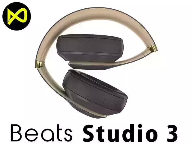 Apple Beats Studio3 Wireless OverEar Headphones Shadow Gray 3D model