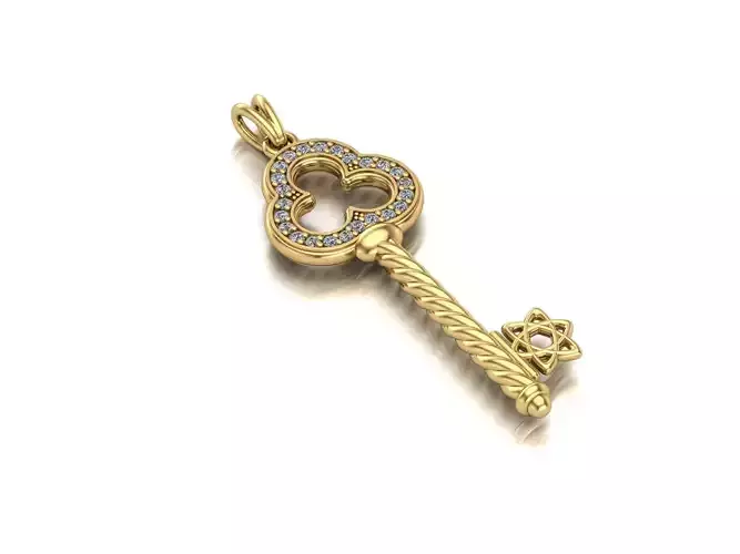 Pinocchios Golden Key pendant