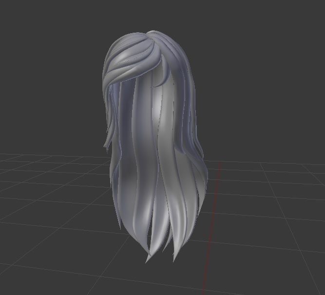 Female hair style 3d rigged 3D model 3D model_1