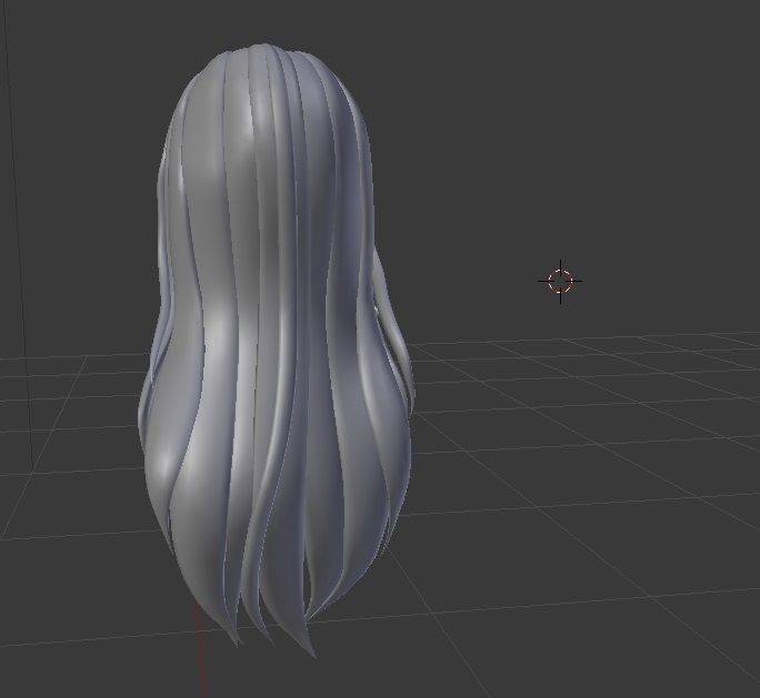 Female hair style 3d rigged 3D model 3D model_2