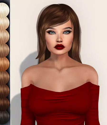 Female hair style 3d rigged 3D model 3D model_0