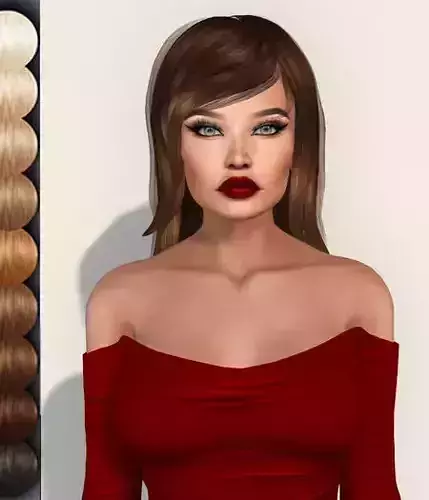 Female hair style 3d rigged 3D model 3D model