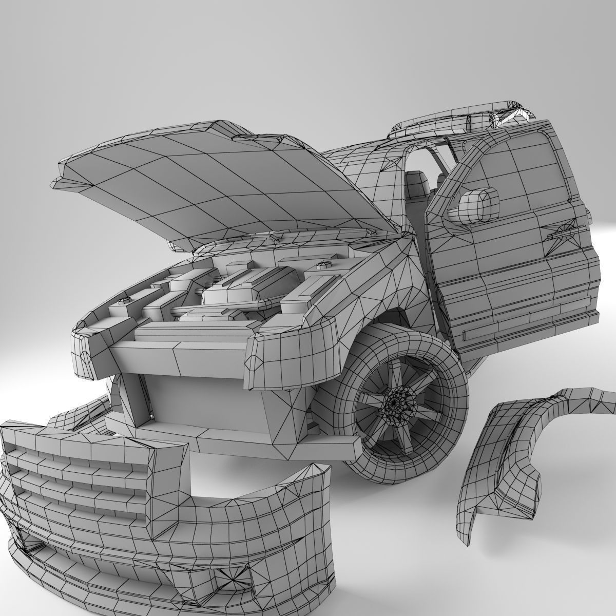 Car Rock Low-poly 3D model_7