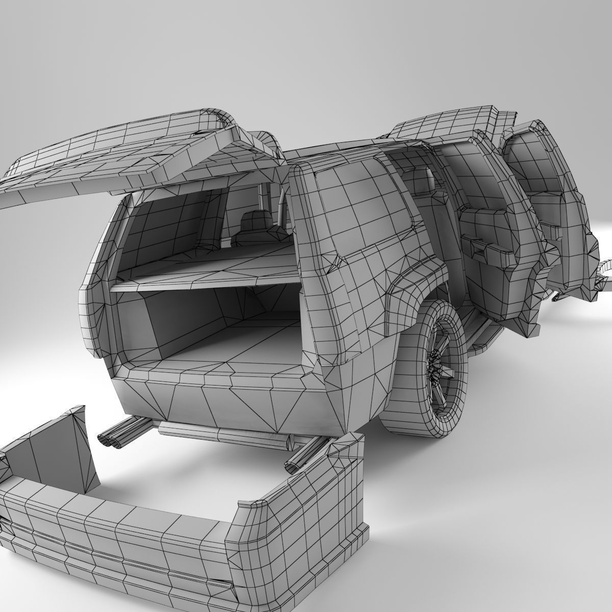 Car Rock Low-poly 3D model_10