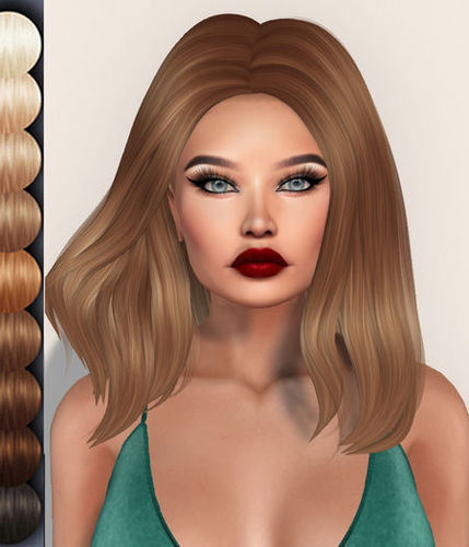  Female hair style rigged 3D model Low-poly 3D model