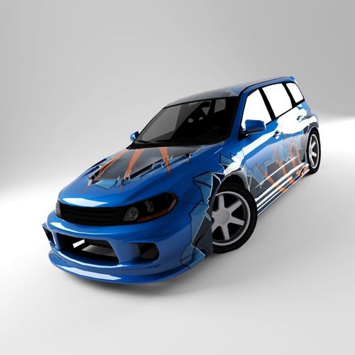 Subaru STI Low-poly 3D model