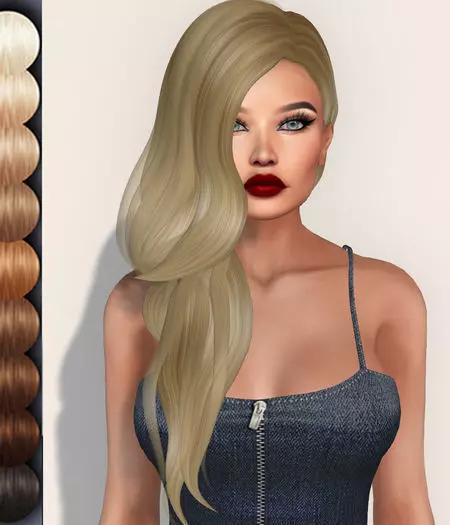 Female hair style rigged 3D model Low-poly 3D model