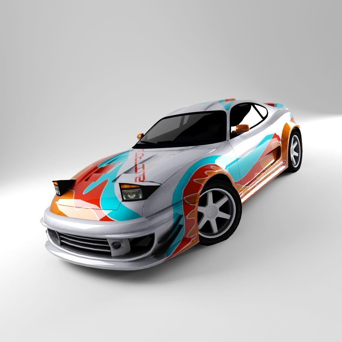 Supra toyota Low-poly 3D model_14