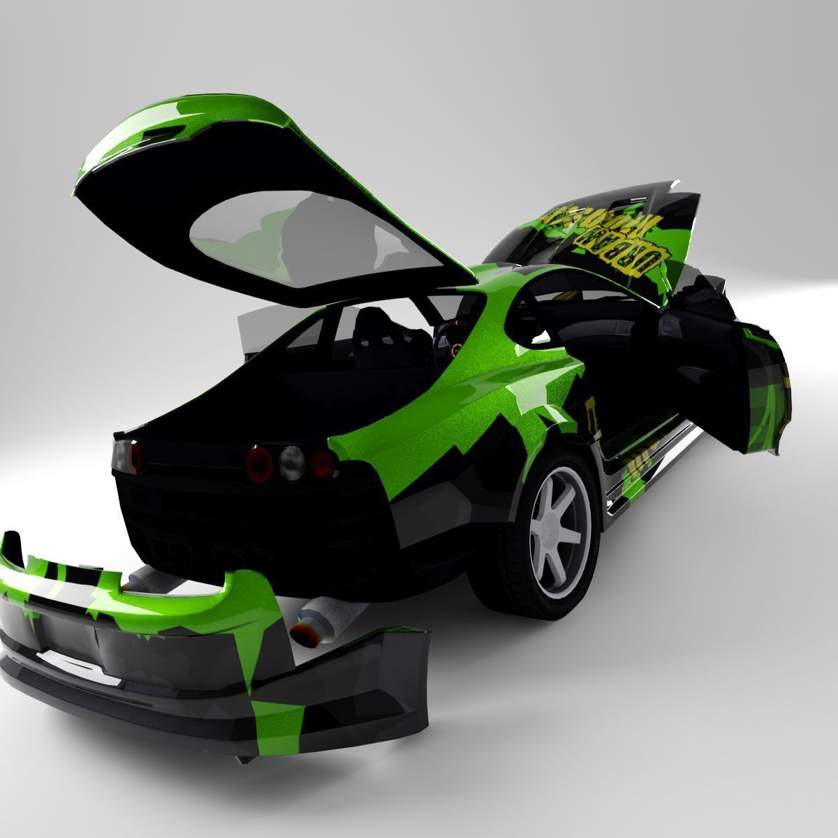 Supra toyota Low-poly 3D model_9