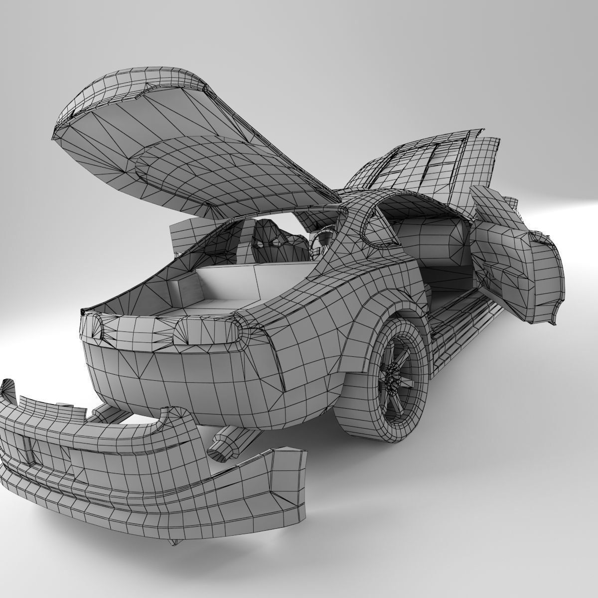 Supra toyota Low-poly 3D model_10