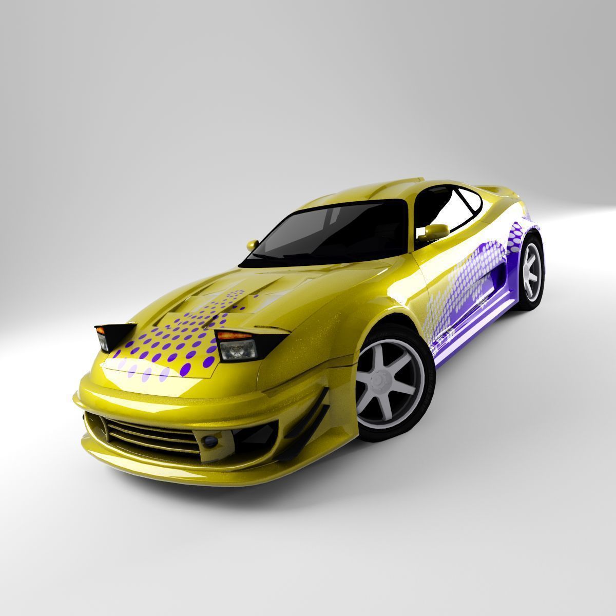 Supra toyota Low-poly 3D model_16