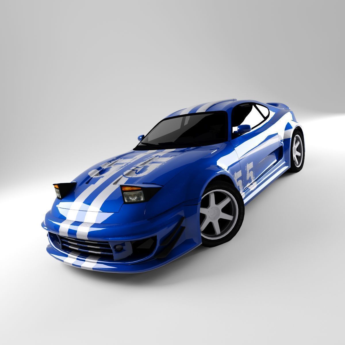 Supra toyota Low-poly 3D model_12