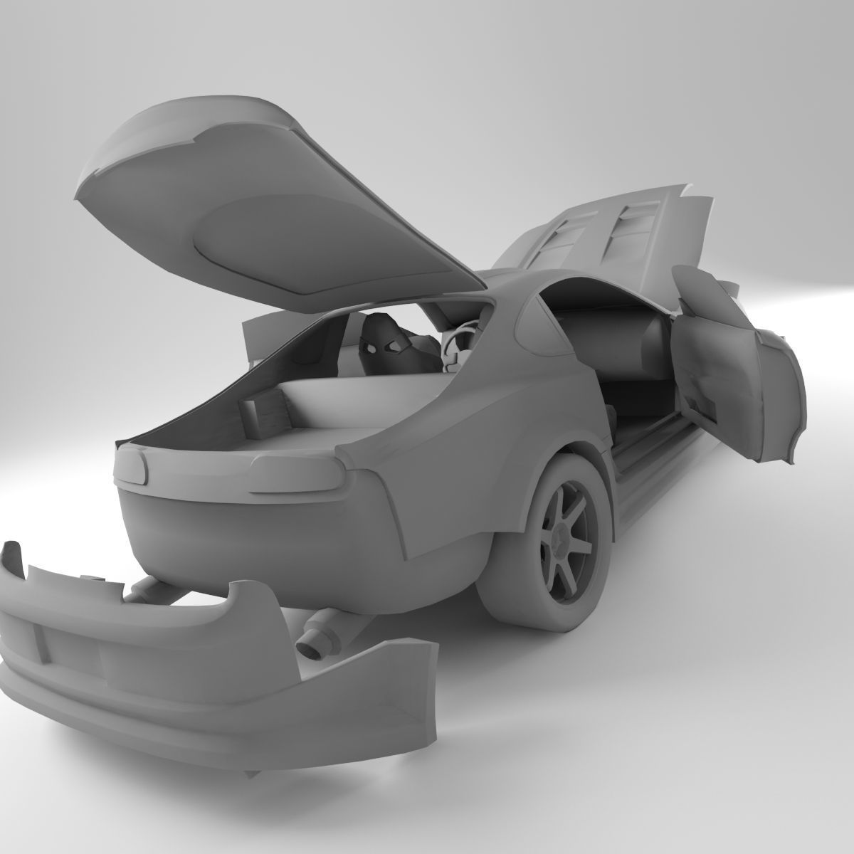 Supra toyota Low-poly 3D model_11