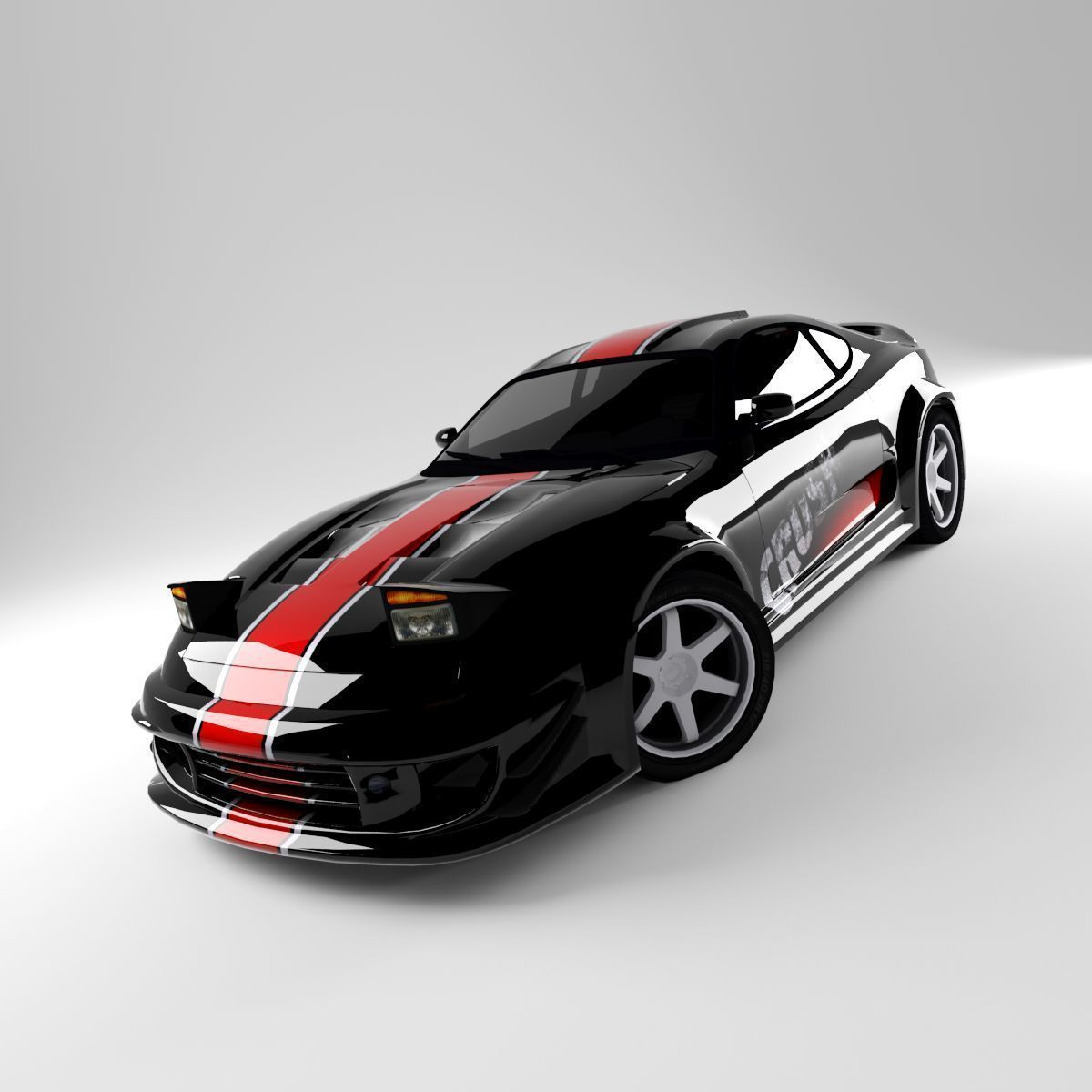 Supra toyota Low-poly 3D model_13