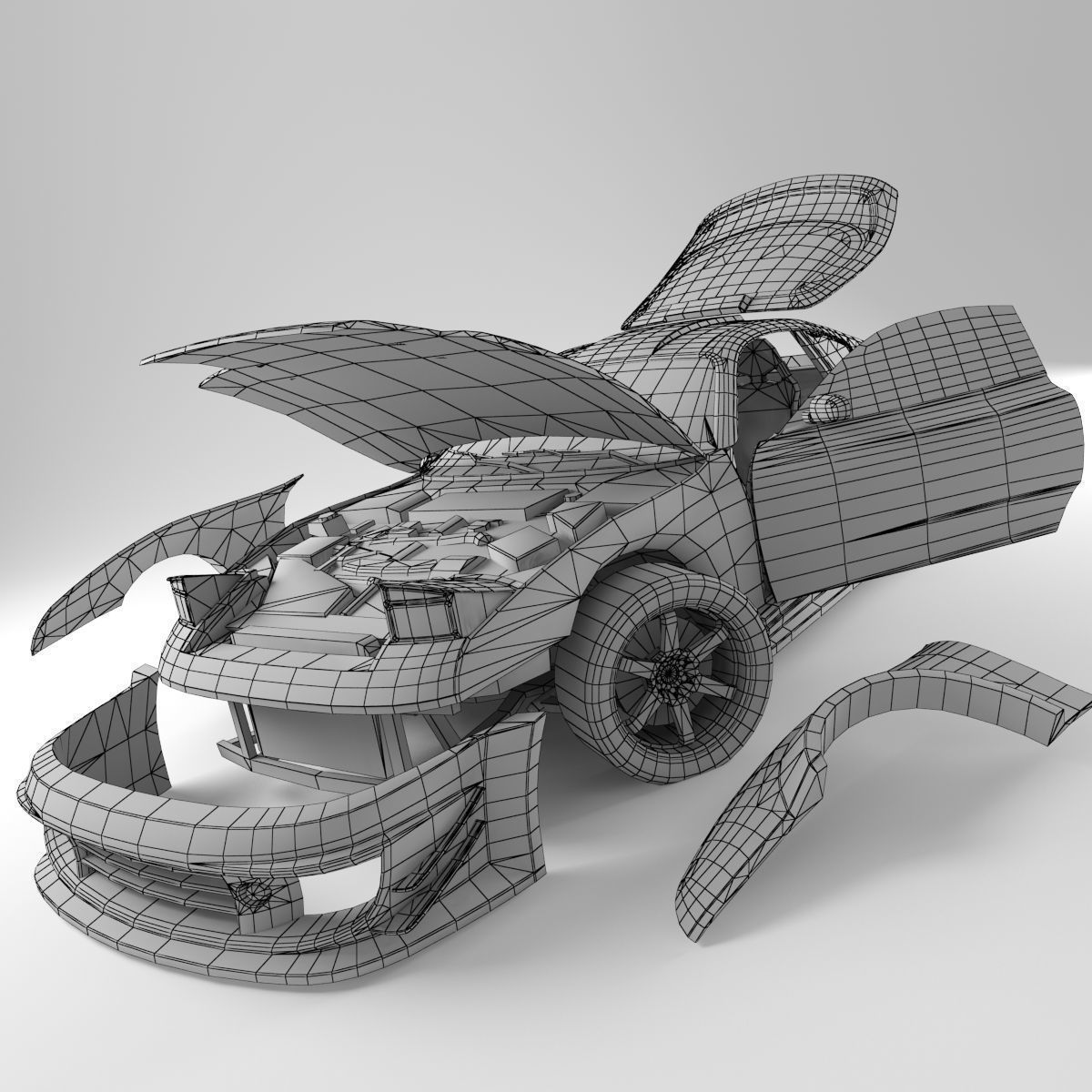 Supra toyota Low-poly 3D model_7