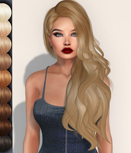 Female hair style rigged 3D model Low-poly 3D model