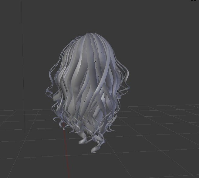 Female hair style rigged 3D model  Low-poly 3D model_2