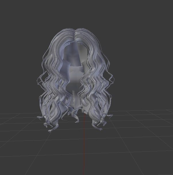 Female hair style rigged 3D model  Low-poly 3D model_1