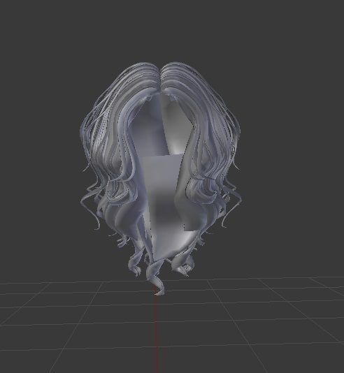 Female hair style rigged 3D model Low-poly 3D model_1