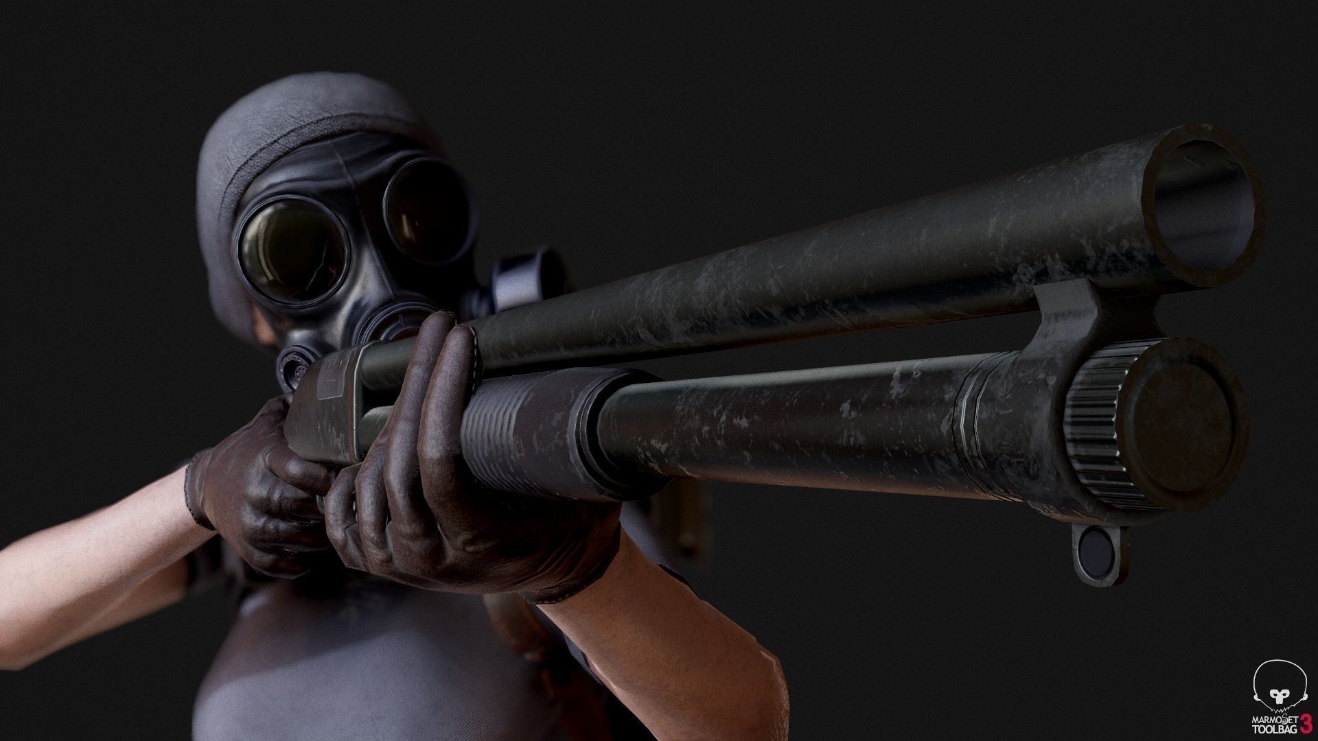 Female Survivor Low-poly 3D model_15
