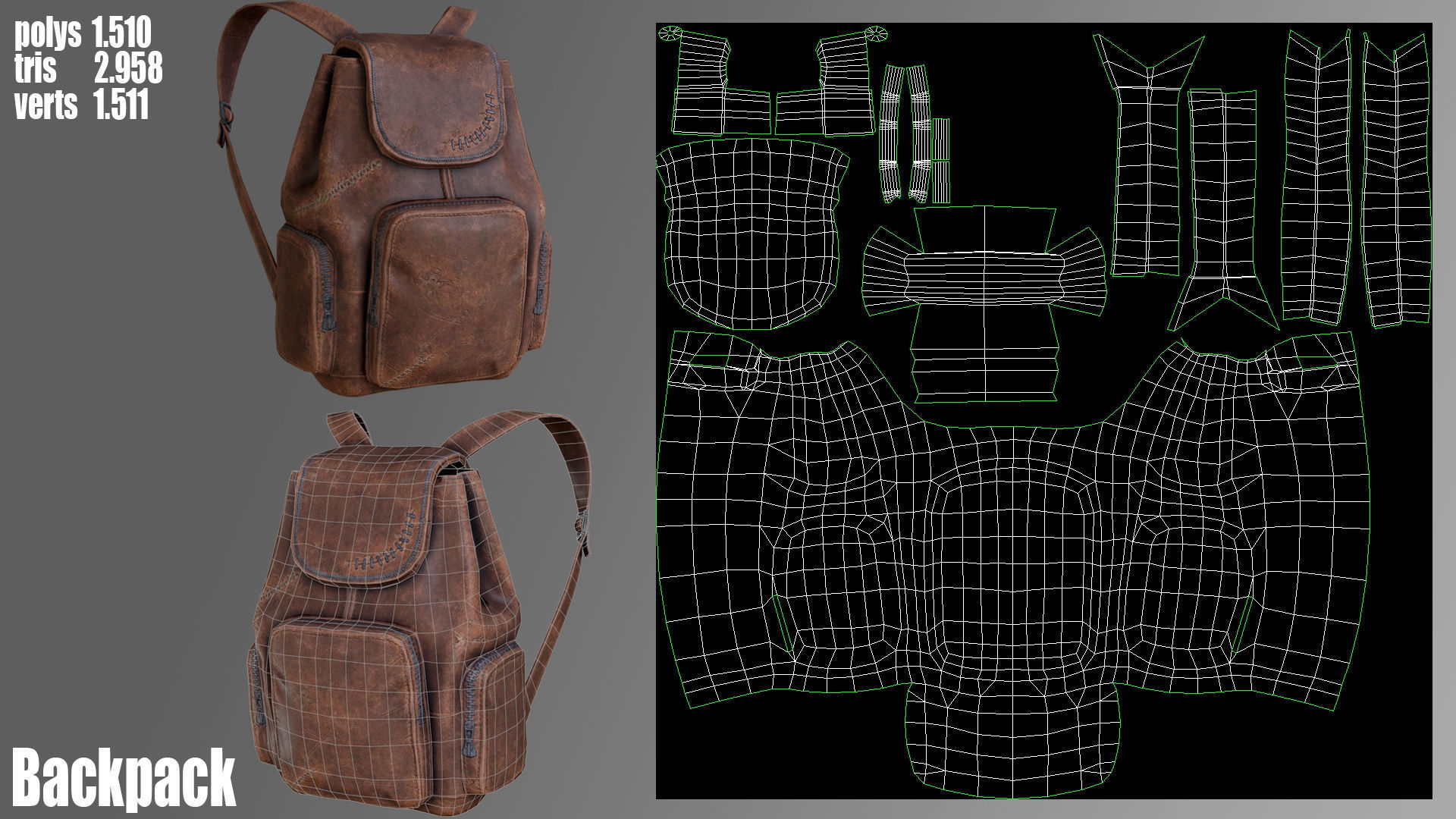 Female Survivor Low-poly 3D model_12