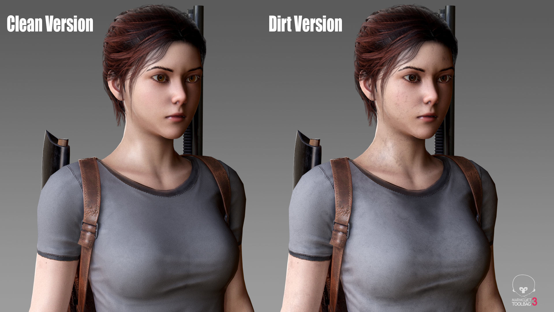 Female Survivor Low-poly 3D model_6